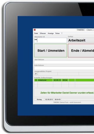 TIMEREC - Software zur Zeiterfassung, 
             Urlaubsplanung und Projektverwaltung - Monatsansicht